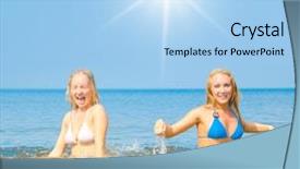  Presentation with water analysis in chemistry - Presentation theme enhanced with hand washing free - having fun in water playing background and a  colored foreground