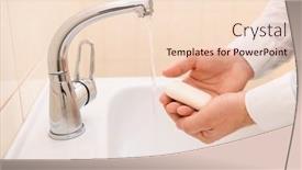  Presentation with hand soap - Cool new PPT theme with hand-washing-with-soap backdrop and a lemonade colored foreground