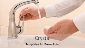  Presentation with hand soap - PPT layouts consisting of hand-washing-with-soap background and a lemonade colored foreground