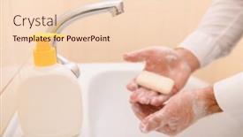  Presentation with hand washing - Slides enhanced with hand-washing-with-soap background and a lemonade colored foreground