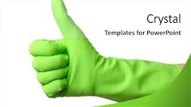  Presentation with white green - Slides enhanced with hand wearing green rubber glove background and a white colored foreground