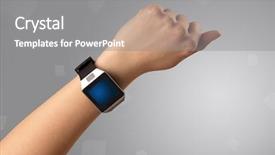  Presentation with smartwatch - Colorful presentation enhanced with hand wearing smartwatch with free backdrop and a  colored foreground