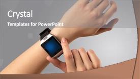  Presentation with smartwatch - Slide set consisting of hand wearing smartwatch with free background and a  colored foreground