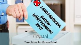  Presentation with voting - Colorful theme enhanced with hand-when-voting backdrop and a light blue colored foreground