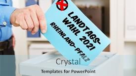  Presentation with voting - PPT layouts featuring hand-when-voting background and a light blue colored foreground