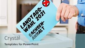  Presentation with voting - Colorful presentation theme enhanced with hand-when-voting backdrop and a light blue colored foreground