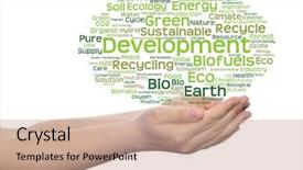  Presentation with eco friendly energy - Beautiful theme featuring hand white background for environment backdrop and a coral colored foreground