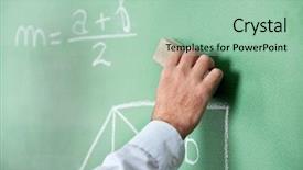  Presentation with crop duster - PPT theme with hand wiping board with duster background and a mint green colored foreground