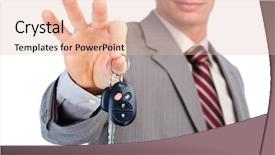  Presentation with car key - PPT layouts with hand with a car key background and a lemonade colored foreground
