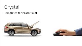  Presentation with car service - Cool new presentation theme with hand-with-a-computer-mouse backdrop and a white colored foreground