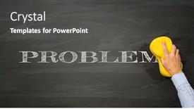  Presentation with blackboard - Slide set with hand-with-a-sponge-erases background and a dark gray colored foreground