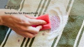  Presentation with red carpet - Colorful PPT layouts enhanced with hand-with-a-sponge backdrop and a mint green colored foreground