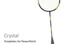  Presentation with badminton - PPT theme with hand-with-badminton-racket-isolated background and a white colored foreground