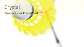  Presentation with badminton - Slides with hand-with-badminton-racket-isolated background and a blonde colored foreground