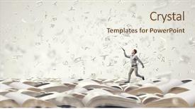  Presentation with handsome - Slide set featuring hand with book and character background and a sky blue colored foreground