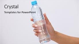  Presentation with water bottle - Presentation enhanced with hand with bottle of water background and a sky blue colored foreground