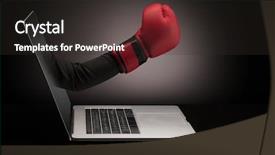  Presentation with sparkle effects - PPT theme consisting of hand with box gloves coming background and a  colored foreground