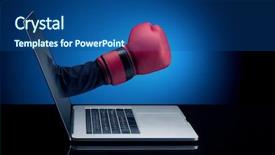  Presentation with box - Colorful theme enhanced with hand with box gloves coming backdrop and a  colored foreground