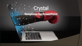  Presentation with sparkle effects - Audience pleasing PPT layouts consisting of hand with box gloves coming backdrop and a dark gray colored foreground