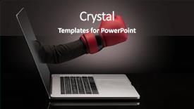  Presentation with sparkle effects - Beautiful theme featuring hand with box gloves coming backdrop and a dark gray colored foreground