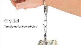  Presentation with hand handcuffs - Slide deck featuring hand with breaking handcuffs background and a white colored foreground