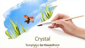  Presentation with hand wrist pain - Beautiful slides featuring insect drawing - hand with brush and paint backdrop and a cream colored foreground