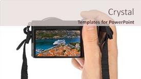  Presentation with kotor montenegro - PPT theme enhanced with hand-with-camera-and-kotor background and a lemonade colored foreground