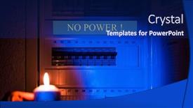  Presentation with electricity - PPT layouts with hand-with-candle-in-darkness background and a navy blue colored foreground