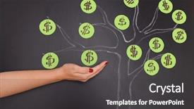  Presentation with chalk - Audience pleasing slide set consisting of hand with chalk dollar tree backdrop and a dark gray colored foreground