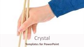  Presentation with chopsticks - Presentation theme featuring hand-with-chopsticks-isolated background and a sky blue colored foreground