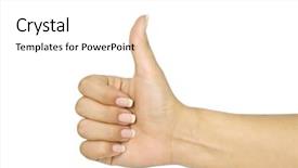  Presentation with paths - Colorful PPT theme enhanced with hand with clipping paths backdrop and a white colored foreground