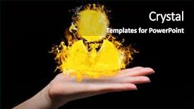  Presentation with fire flames on a black - Cool new presentation design with hand with contact fire icon backdrop and a black colored foreground