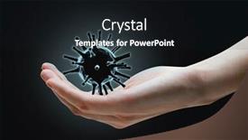  Presentation with corona virus - Colorful slides enhanced with hand-with-corona-virus-covid backdrop and a dark gray colored foreground