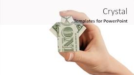  Presentation with dollar sign - Amazing slides having hand with dollar as sign of success backdrop and a white colored foreground