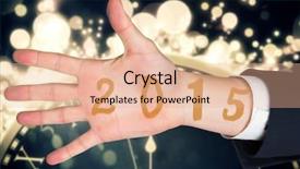  Presentation with black gold - Slides having hand with fingers spread out against black and gold new year graphic background and a coral colored foreground