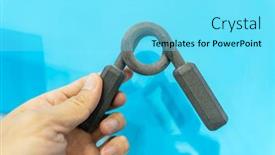  Presentation with fitness - Beautiful presentation theme featuring hand-with-fitness-hand-gripper backdrop and a arctic colored foreground