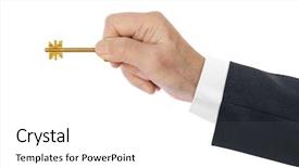  Presentation with green gold and white - Presentation theme consisting of hand with gold key isolated background and a white colored foreground