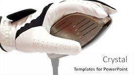  Presentation with driver - Slide set enhanced with hand-with-golf-glove background and a white colored foreground