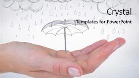  Presentation with doodle - PPT layouts consisting of hand with grey rain doodle background and a white colored foreground