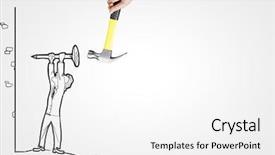  Presentation with nail - Audience pleasing presentation theme consisting of hand with hammer hitting nail backdrop and a white colored foreground