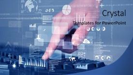  Presentation with high tech grilling - Audience pleasing slides consisting of hand with high tech icon backdrop and a teal colored foreground