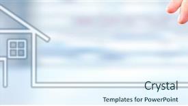  Presentation with house key - Cool new theme with hand with house key backdrop and a sky blue colored foreground