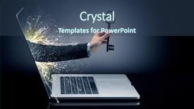  Presentation with sparkle effects - Beautiful slide deck featuring hand with huge vintage key backdrop and a  colored foreground