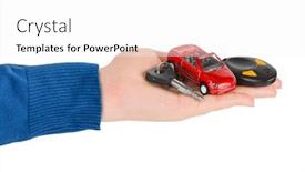  Presentation with keys - PPT layouts having hand-with-keys-and-car background and a white colored foreground