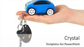  Presentation with keys - Theme consisting of hand with keys and car background and a white colored foreground