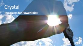  Presentation with happiness - Audience pleasing presentation theme consisting of hand-with-keys-with-happiness backdrop and a  colored foreground