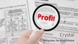  Presentation with magnifying glass - PPT layouts enhanced with hand-with-magnifying-glass background and a light gray colored foreground