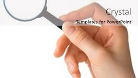  Presentation with lens - Beautiful presentation design featuring hand with magnifying lens backdrop and a white colored foreground