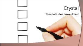  Presentation with boxes - Theme consisting of hand with marker and check background and a white colored foreground