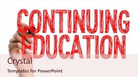  Presentation with curriculum - Presentation theme featuring hand with marker writing continuing background and a lemonade colored foreground